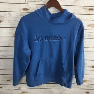 Nike Swoosh Girl's Large Blue Athletic Sweatshirt